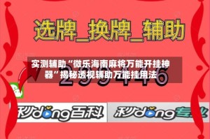 实测辅助“微乐海南麻将万能开挂神器”揭秘透视辅助万能挂用法