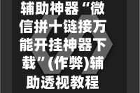 辅助神器“微信拼十链接万能开挂神器下载”(作弊)辅助透视教程