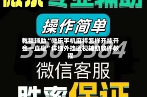 教程辅助“微乐手机麻将怎样开挂开会一直赢”详细外挂透视辅助软件教程