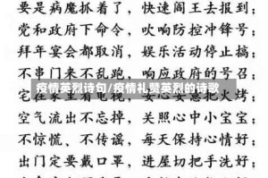 疫情英烈诗句/疫情礼赞英烈的诗歌