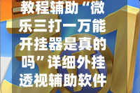 教程辅助“微乐三打一万能开挂器是真的吗”详细外挂透视辅助软件教程