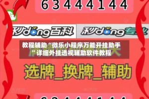 教程辅助“微乐小程序万能开挂助手”详细外挂透视辅助软件教程