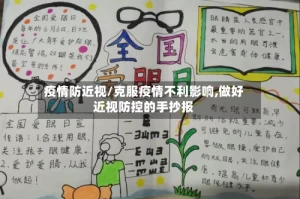 疫情防近视/克服疫情不利影响,做好近视防控的手抄报