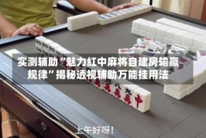 实测辅助“魅力红中麻将自建房输赢规律”揭秘透视辅助万能挂用法