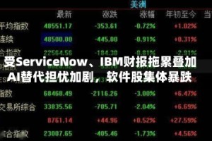 受ServiceNow、IBM财报拖累叠加AI替代担忧加剧，软件股集体暴跌