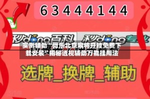 实测辅助“微乐北京麻将开挂免费下载安装”揭秘透视辅助万能挂用法