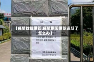 【疫情找我借钱,疫情期间借款逾期了怎么办】