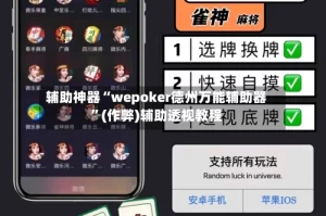辅助神器“wepoker德州万能辅助器”(作弊)辅助透视教程