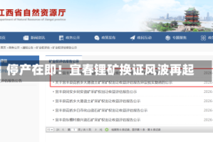 停产在即！宜春锂矿换证风波再起