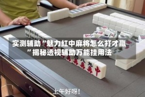 实测辅助“魅力红中麻将怎么打才赢”揭秘透视辅助万能挂用法