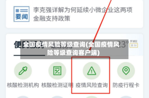 全国疫情风险等级查询(全国疫情风险等级查询客户端)