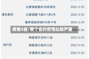 疫情5省/哪个省的疫情比较严重