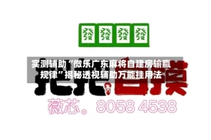 实测辅助“微乐广东麻将自建房输赢规律”揭秘透视辅助万能挂用法