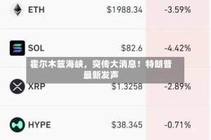 霍尔木兹海峡，突传大消息！特朗普最新发声