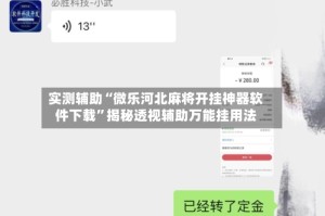 实测辅助“微乐河北麻将开挂神器软件下载”揭秘透视辅助万能挂用法