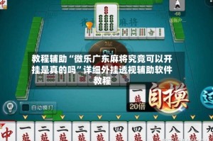 教程辅助“微乐广东麻将究竟可以开挂是真的吗”详细外挂透视辅助软件教程