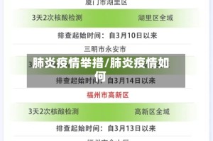 肺炎疫情举措/肺炎疫情如何
