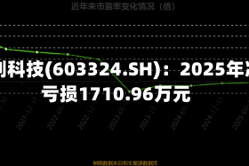 盛剑科技(603324.SH)：2025年净亏损1710.96万元