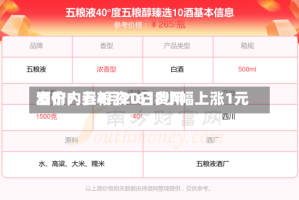酒价内参4月20日费用发布：五粮液1618小幅上涨1元