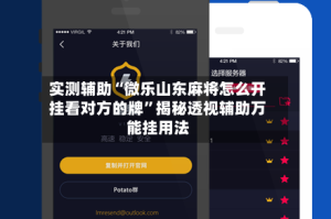 实测辅助“微乐山东麻将怎么开挂看对方的牌”揭秘透视辅助万能挂用法