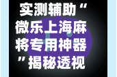 实测辅助“微乐上海麻将专用神器”揭秘透视辅助万能挂用法