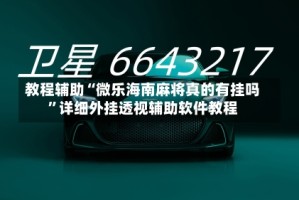 教程辅助“微乐海南麻将真的有挂吗”详细外挂透视辅助软件教程