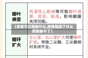 【疫情可以阻断什么,疫情阻隔了什么但阻断不了】