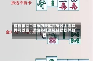 教程辅助“微乐内蒙麻将安装上面软件可以赢”详细外挂透视辅助软件教程