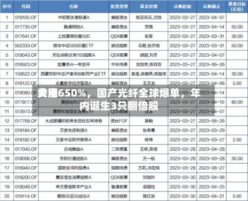 费用大涨650%，国产光纤全球爆单，年内诞生3只翻倍股-第1张图片