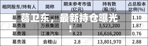 葛卫东，最新持仓曝光！-第2张图片
