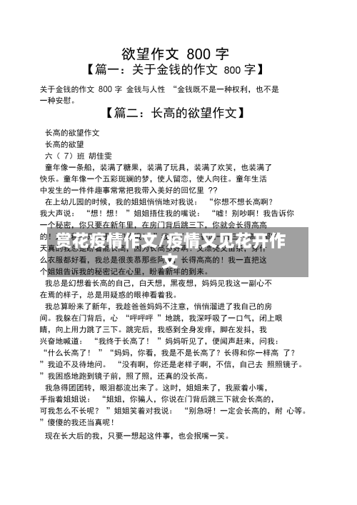 赏花疫情作文/疫情又见花开作文-第1张图片