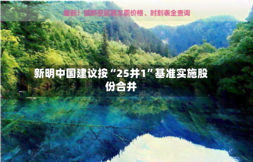 新明中国建议按“25并1”基准实施股份合并-第3张图片