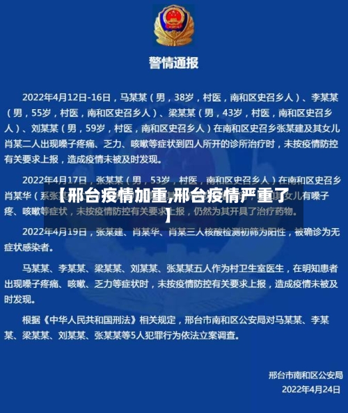 【邢台疫情加重,邢台疫情严重了】-第1张图片