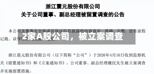2家A股公司	，被立案调查-第3张图片
