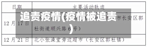 追责疫情(疫情被追责)-第1张图片