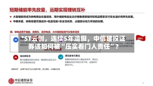 *ST云创，连续5年造假，中信建投证券该如何被“压实看门人责任	”？-第1张图片