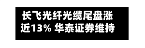 长飞光纤光缆尾盘涨近13% 华泰证券维持“增持	”评级-第1张图片