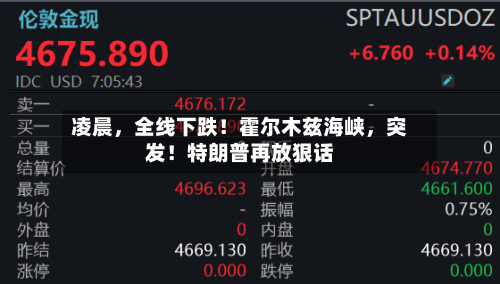 凌晨，全线下跌！霍尔木兹海峡，突发！特朗普再放狠话-第3张图片