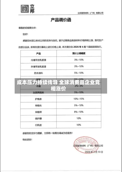 成本压力持续传导 全球消费品企业竞相涨价-第1张图片
