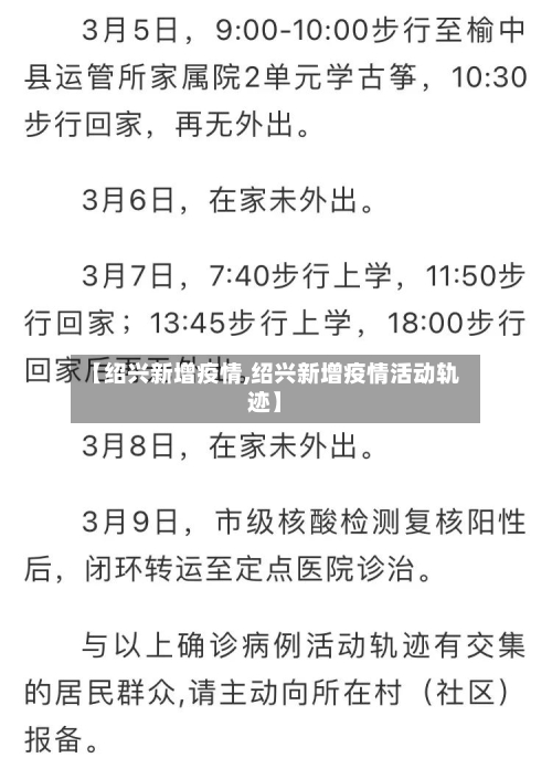 【绍兴新增疫情,绍兴新增疫情活动轨迹】-第1张图片