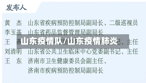 山东疫情队/山东疫情肺炎-第1张图片
