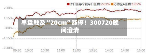 早盘触及“20cm”涨停！300720晚间澄清-第2张图片