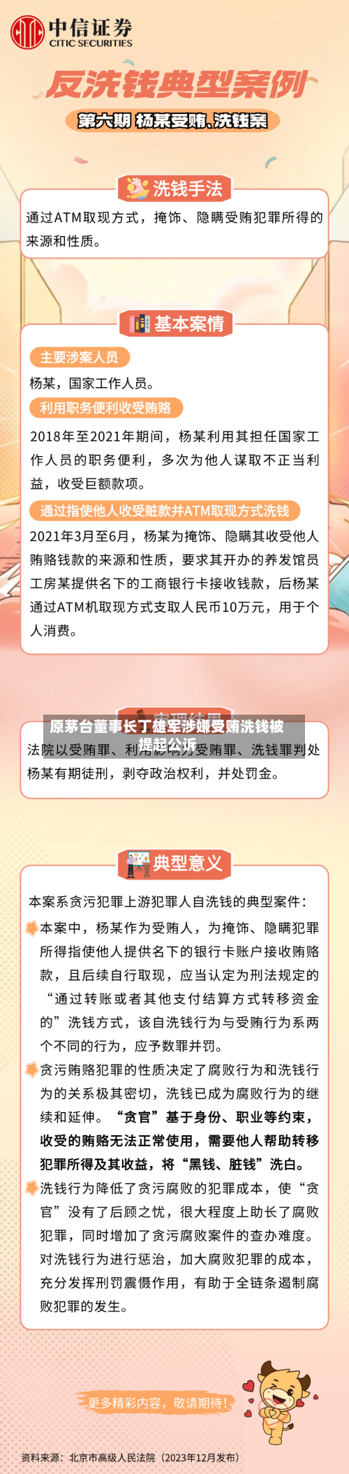 原茅台董事长丁雄军涉嫌受贿洗钱被提起公诉-第3张图片
