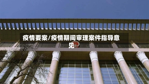 疫情要案/疫情期间审理案件指导意见-第3张图片
