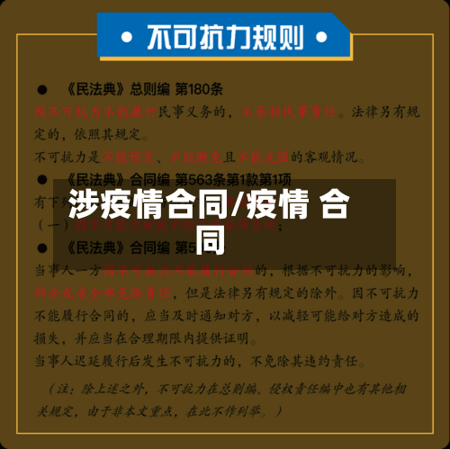 涉疫情合同/疫情 合同-第1张图片