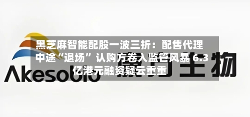 黑芝麻智能配股一波三折：配售代理中途“退场	” 认购方卷入监管风暴 6.3亿港元融资疑云重重-第1张图片