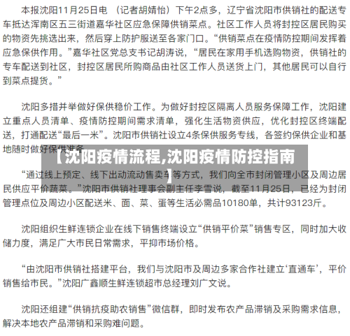 【沈阳疫情流程,沈阳疫情防控指南】-第2张图片