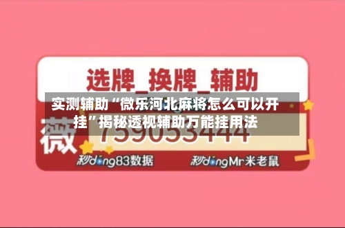 实测辅助“微乐河北麻将怎么可以开挂	”揭秘透视辅助万能挂用法-第2张图片