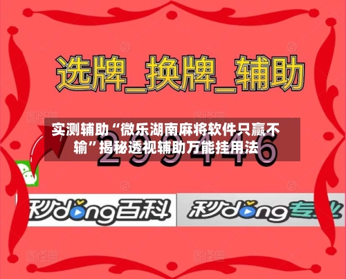 实测辅助“微乐湖南麻将软件只赢不输”揭秘透视辅助万能挂用法-第2张图片