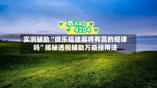 实测辅助“微乐福建麻将有赢的规律吗	”揭秘透视辅助万能挂用法-第1张图片